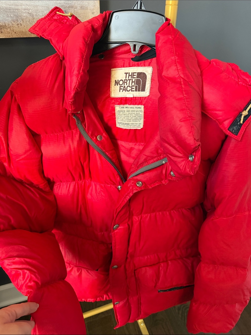 Vintage The North Face Men’s Bright Red Down Puffer Jacket